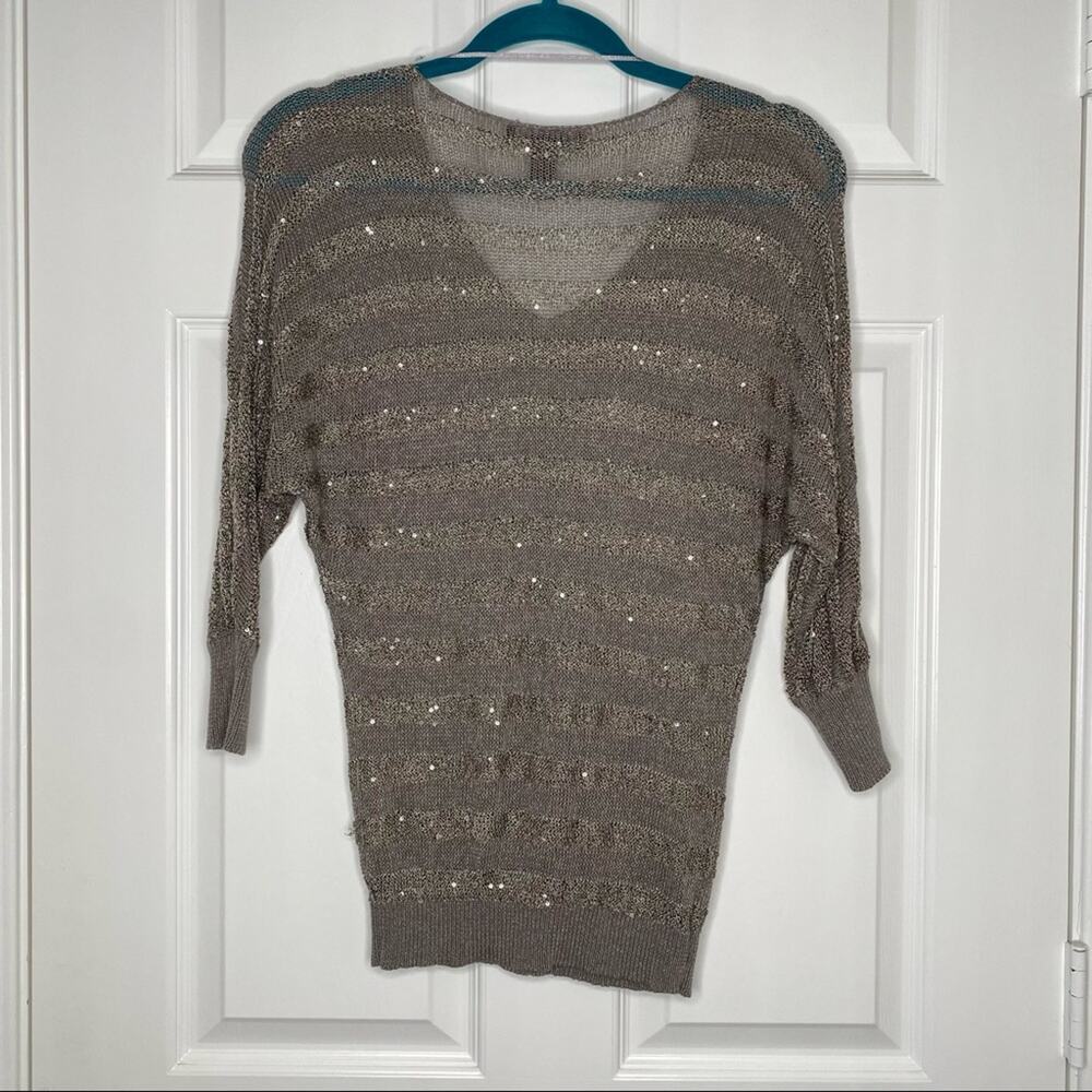 INC International Concepts Women's Metallic Sequin Dolman Sleeve Sweater Top XS - Picture 5 of 6